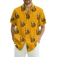 thumbnail image 2 of Domuza Oktoberfest Shirts for Men Casual Relaxed Fit Funny Graphics Beer Festival T Shirt Trendy Short Sleeve Button Up Collared Tops Earthy Yellow XL, 2 of 4