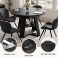 thumbnail image 4 of Hawsaiy Extendable Round to Oval Dining Table Set for 4–6, Space-Saving Wooden Table with Hidden Storage, Expandable Dining Table with Upholstered Chairs(Black Table+4 Light Gray Chairs), 4 of 10