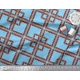 thumbnail image 2 of Soimoi Blue Cotton Jersey Fabric Square Geometric Print Fabric by Yard 58 Inch Wide, 2 of 3