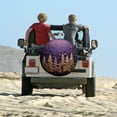 thumbnail image 6 of Heavy Duty Spare Tire Cover Purple And Gold Painted Christmas Trees Waterproof Polyester Wheel Protectors Wheel Covers Merry Christmas Winter Xmas Tire Cover Fit for SUV Truck Travel Trailer 15inch, 6 of 8