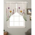 thumbnail image 2 of Spring Flowers Swag Valances for Windows, Wild Floral Herb Botanical Rod Pocket Sheer Valances for Large Windows, Swag Toppers Light Filtering for Kitchen Living Room 2 Panels 36''x45'', 2 of 6