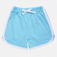 thumbnail image 5 of NIEWTR Girls' Slim Fit Athletic Shorts Adjustment Drawstring Running Shorts Quick Dry Soft Bottom(Light Blue,9-10 Years), 5 of 5