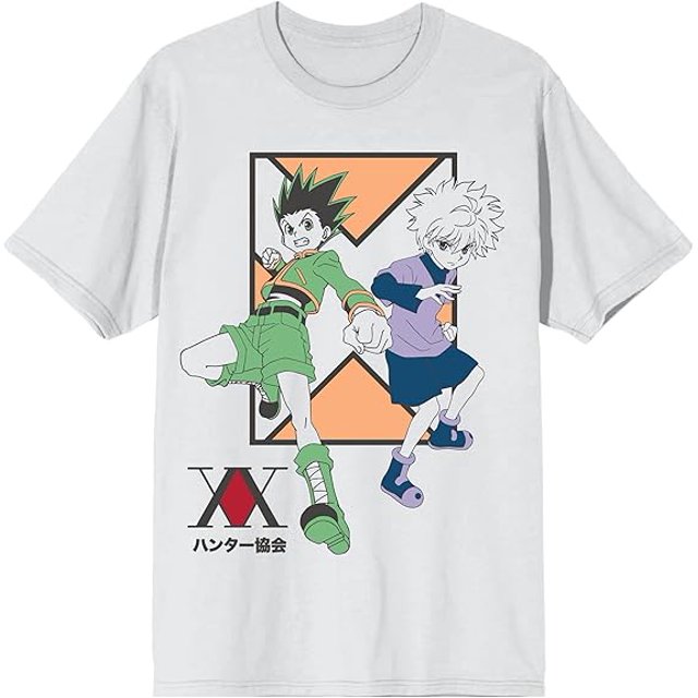 Loose-Fit Men's Short-Sleeved T-Shirt With Killua anime Pattern Highlighting The Hunter's Hot Blood Style SM01