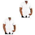 thumbnail image 3 of stanreset 1/2/3 Fête Randonnée Chemise Homme Simple Boutonnage Été Boutonnée Manches Courtes Polyester Mode Cadeau d'Anniversaire Blanc TG 2 Pcs, 3 of 6