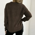 thumbnail image 6 of NTACZA Womens Plus Size Sweaters Floral Brown Crewneck Sweaters Cozy Pullover Long Sleeve Knit Shirt Jumper for Women L, 6 of 6