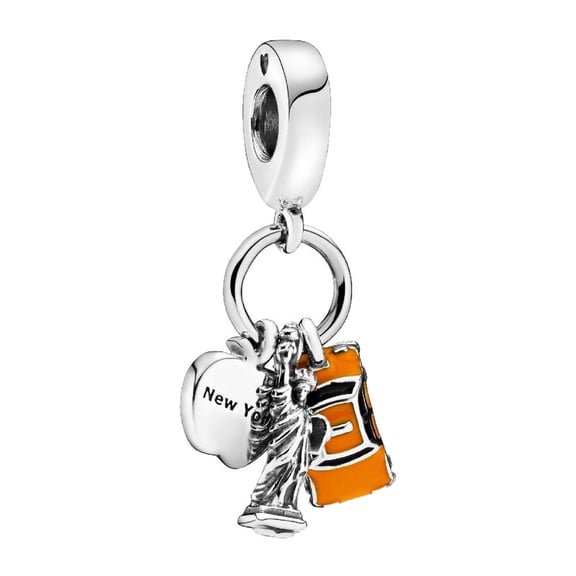 925 Sterling Silver Symbols of New York City Dangle Charm for Bracelet Charms Bangle Pendant Jewelry