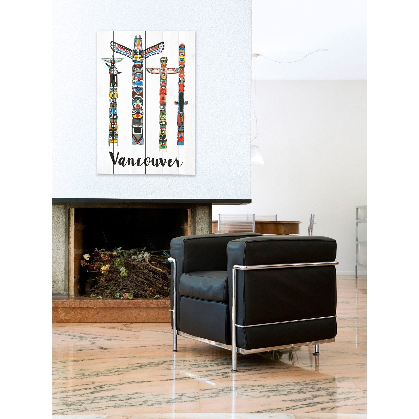 Marmont Hill "Vancouver Totems" by Molly Rosner Painting Art Print on White Wood
