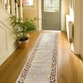 thumbnail image 2 of Custom Size Fleur De Lis French Design Black, Beige, Blue, Brown, Gray and Red Color Options Non-Slip Rubber Backing- 31 Inch Wide by Your Choice of Length-Hallway Stair Runner Carpet, 2 of 4