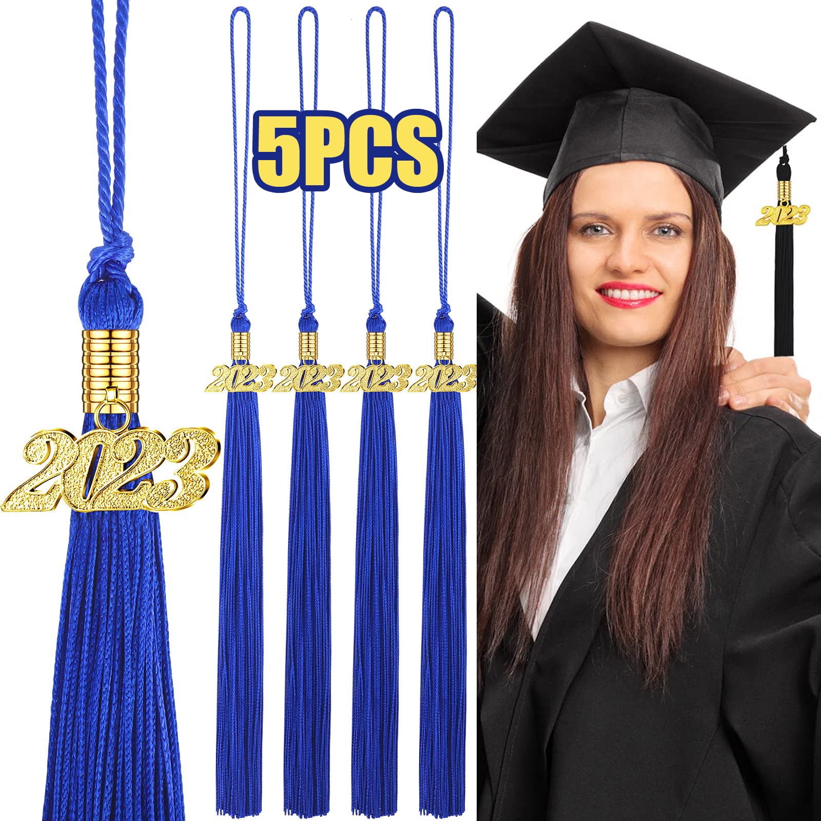 30 Pcs 2023 Graduation Cords Honor Cord with Tassels for College Graduation  Students Bachelor Master Doctor Grad Decor(Black Blue) 