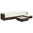 thumbnail image 1 of vidaXL 6 Piece Garden Lounge Set with Cushions Poly Rattan Brown, 1 of 5