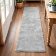 thumbnail image 4 of Goolela Fuzzy Furry Fur Area Rug 2x6 Runner Area Rug for Hallway Faux Fur Rabbit Rug for Living Room Fluffy Washable Rug for Bedroom Nursery Room Grey, 4 of 9