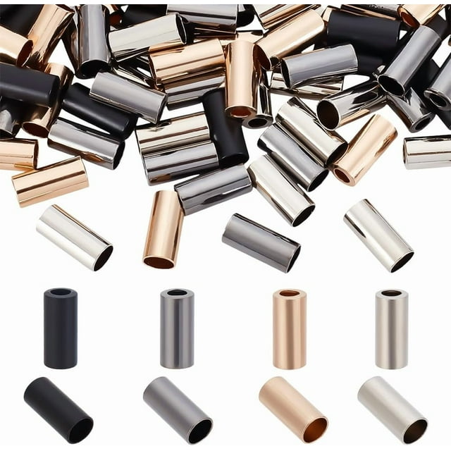 96Pcs Bell Stopper 4 Colors Column End Cap Metal Cord Rope Locks Fastener Cord Ends Stopper for DIY Jewelry Making Lanyard Clothes Backpack Bags