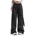 thumbnail image 2 of LSLJS Women's Mid-waist Pocket Overalls Casual Pants In Spring and Summer, Womens Cargo Pants Summer Clothes, 2 of 5