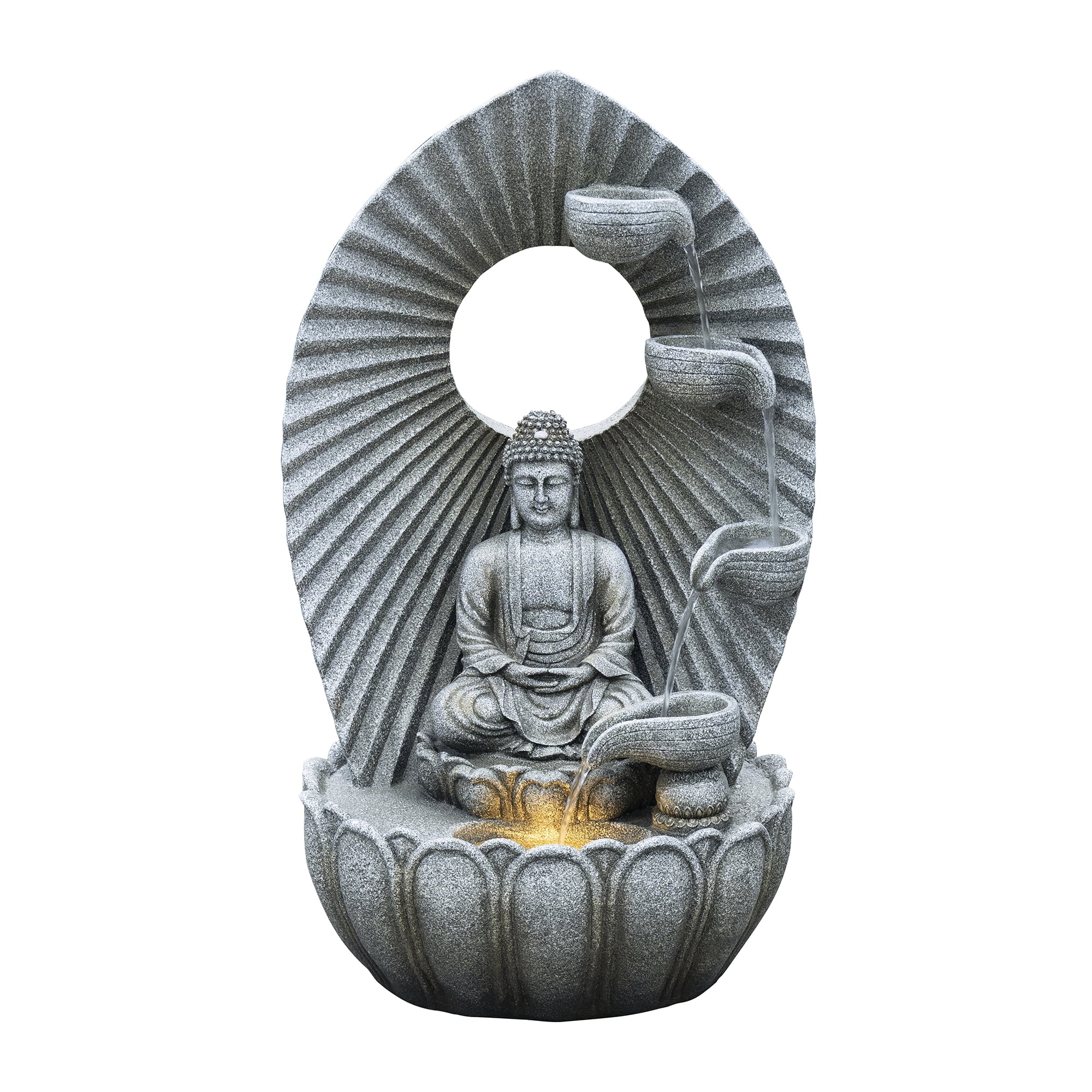 LED Buddha Cascade Water Fountain