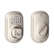 Schlage Plymouth Satin Nickel Electronic Keyless Entry Deadbolt Rated AAA