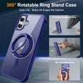 thumbnail image 4 of Dteck for iPhone 16 Plus Case with Invisible Magnetic 360° Rotating Stand,Compatible with MagSafe,Military-Grade Drop Protection Shockproof Bumper Translucent Case for iPhone 16 Plus,Klein Blue, 4 of 7
