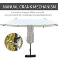 thumbnail image 6 of GVN Patio Umbrella, Outdoor Table Umbrella,Patio Umbrella 15' Steel Rectangular Outdoor Double Sided Market with base, Beige, 6 of 8