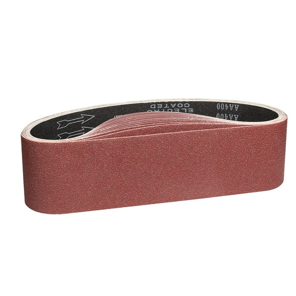 POTUINOM 15PCS Sanding Belt 4 x 36 Inch,Belt Sander Belts 80/120/150/240/400 Assorted Grits,Best for Sanding Wood,Metal and Paint
