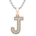 thumbnail image 1 of Dazzlingrock Collection 0.10 Carat (ctw) Round White Diamond Fancy Letter 'J' Initial Pendant 1/10 CT, 10K Rose Gold, 1 of 6