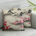 thumbnail image 2 of COMIO Set of 2 Japanese Style Throw Pillow Covers,Japanese Ukiyoe Cushion Case for Home Living Room Decor, Sakura Flower Traditional Retro Theme Pink Decorative Throw Cushion Case,, 2 of 6