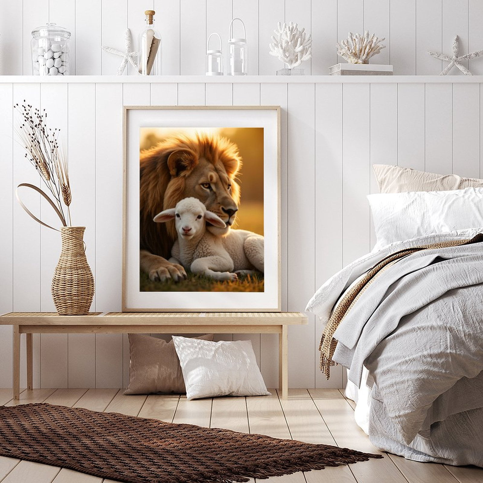 Diamond Art Kits for Adults - 5d Lion And Lamb Peaceful Moment Diamond Painting for Adults, Diamond Art for Adults Beginners, Diamond Painting Kits for Adults for Home Wall Decor