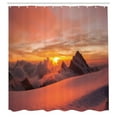thumbnail image 3 of Ambesonne Nature Shower Curtain, Sunrise in Swiss Alps, 69"Wx84"L, White and Yellow, 3 of 5