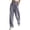 Dark Blue, variant on Loopsun Women Full Length Pants Print Striped Daily Outfits Mid Waist Drawstring Pocket Casual Long Pants
