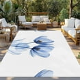 thumbnail image 3 of Fsddascl Light Blue Tulip Outdoor Rug for Patio/Deck/Porch, Non-Slip Large Area Rug 5 x 8 Ft, Farmhouse Abstract Elegant Flowers Indoor Outdoor Rugs Washable Area Rugs, Reversible Camping Rug Carpet, 3 of 5