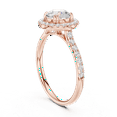 thumbnail image 3 of Zuwelria Moissanite Promise Rings | 1.40 Ct Luxurious Round Shape Moissanite Engagement Ring for Her | Halo with Accents Rings | 18K Rose Gold Plated over Sterling Silver Size 5, 3 of 8