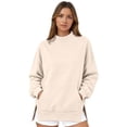thumbnail image 2 of Crew Neck Sweatshirts Women Fall Oversized Crewneck Sweatshirt Vintage Pullover Loose Fit Cute Y2K Long Hoodie Beige S-3XL, 2 of 5