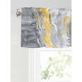 thumbnail image 6 of Valances for Windows Gray Yellow Wave Rod Pocket Cafe Window Treatments Valance Curtains for Kitchen Bathroom Laundry Basement Windows 60"x14", 6 of 9