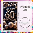 thumbnail image 2 of Silver Metallic Happy 60th Birthday Banner Black Gold Accent 60th Birthday Backdrop Star Ornamented Milestone Birthday Display for 60th Birthday Celebrants Family Parties Indoor Events, 2 of 8