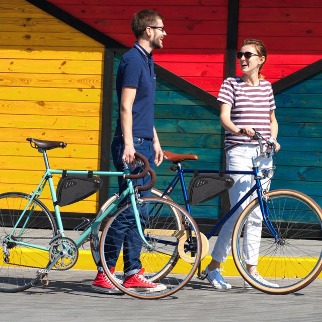 Wosthever Bolsa reflectante para bicicleta, fácil de instalar e impermeable, para ciclistas unisex, bolsa de triángulos para ciclismo Ciclismo