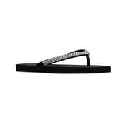 Nine West FLIPS8 Black Slip-on Imported Flat Flips Thong Sandals (9.5, Black)