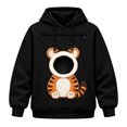 thumbnail image 2 of BOOMNY Womens Pet Pouch Hoodies Cute Tiger Graphic Cat Dog Hoodies for Women Kangaroo Pocket Soft Winter Animal Holder, 2 of 5