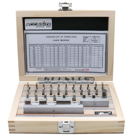 

Accusize 36 Pc Steel Gage Block Set Grade AS-2 ASME B89.1.9-2002 with Mfg Certificate 0036-6001