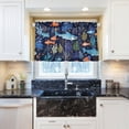 thumbnail image 5 of Coolnut Sea Animals Kitchen Curtains 36 Inch Length Blackout Thermal Insulating Tier Curtains with Rod Pockets Short Curtains Home for Living Room/Bedroom Home Decor, 5 of 7