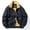 Blue, variant on Men's Cotton Cargo Jacket Winter Sherpa Fleece Lined Work Jacket Coats Sherpa Trucker Jacket for Men Thick Thermal Lapel Cargo Jacket Aviator Coat