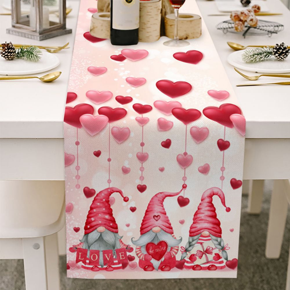 Valentines Day Table Runners Dresser Scarves Happy Valentine's Day Table Runners for Dining Room