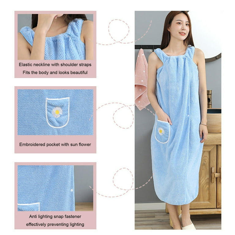 Bath Plush Soft Wearable Towel Dress Women Quick Dry Absorbent