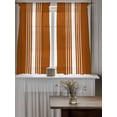 thumbnail image 4 of Burnt Orange White Stripe Tier Curtains 45 Inch Length,Sheer Curtains for Bedroom Living Room Window Modern Rustic Vertical Striped Small Half Window Kitchen Curtains & Drapes 27.5"x45" 2 Panels, 4 of 6