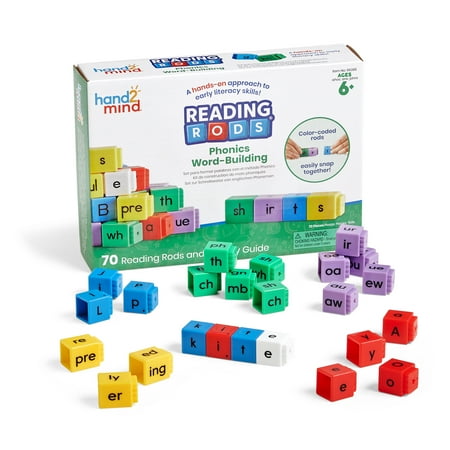 hand2mind Reading Rods Phonics Word-Building, Word Building Activities, Spelling Toys Phonemic Awareness