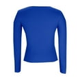 thumbnail image 4 of JJHGVB T Shirts Thermal Long Sleeve Women Casual Basic Tee Basic Slim Casual Slim T Shirt Fitted Basic Ribbed Knit Tops Basic Blue L, 4 of 6