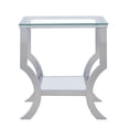 thumbnail image 4 of Saide Square Glass Top Side End Table Chrome, 4 of 5
