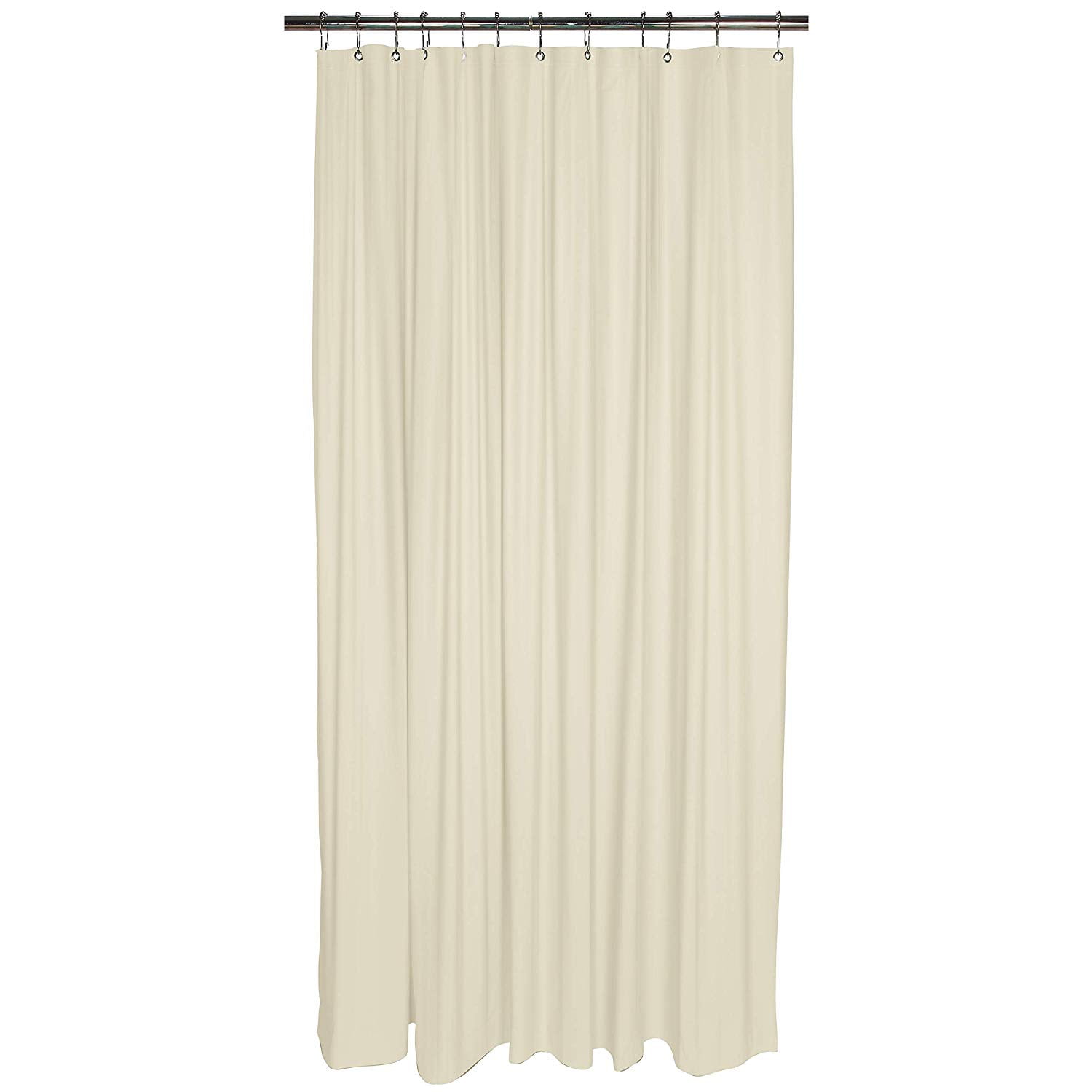 Heavy Shower Curtain Liner, 12 Rust Resistant Metal Grommets, 3 Weighted Hem, Beige Beige