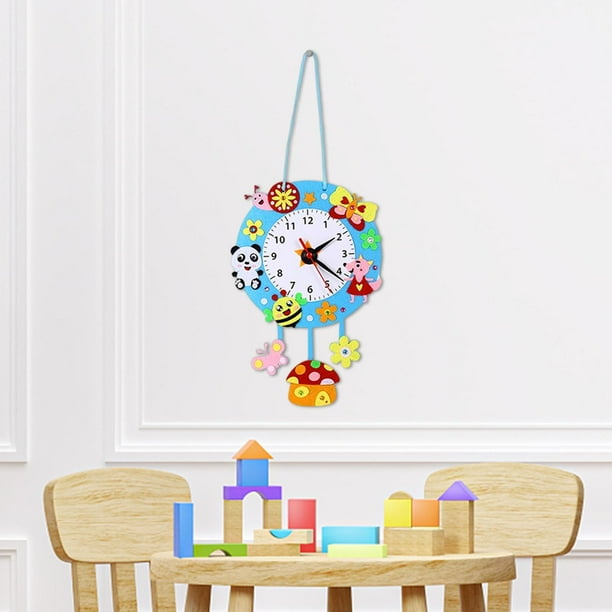 DIY Reloj de pared de material hecho a mano Montessori Juguetes educativos Ayudas de aprendizaje Manualidades Reloj de tiempo colgante para Animal Macarena Reloj de pared de bricolaje Walmart en linea