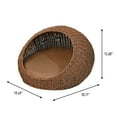 thumbnail image 3 of THE LICKER STORE Fiora 19.5" x 18" Modern Circular Faux Wicker Pet Bed with Machine-Washable Cushion, Brown, CBD3000B, 3 of 4