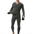 thumbnail image 4 of Ropa interior térmica de invierno para hombre, 2 uds., forro polar grueso y cálido en V, 4 of 7