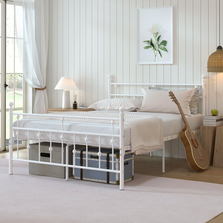Yoneston Full Size Metal Platform Bed Frame with Retro