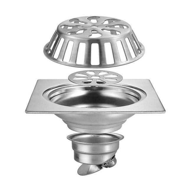 Thickened stainless steel outdoor floor drain for bathroom-outdoor floor drain for balcony anti-blocking brushed stainless steel outdoor floor drain 1